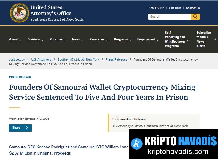 Samourai Wallet Vakalarının Aydınlatılması: Finansal Suçlarda Kripto Gizlemelerin Yeri