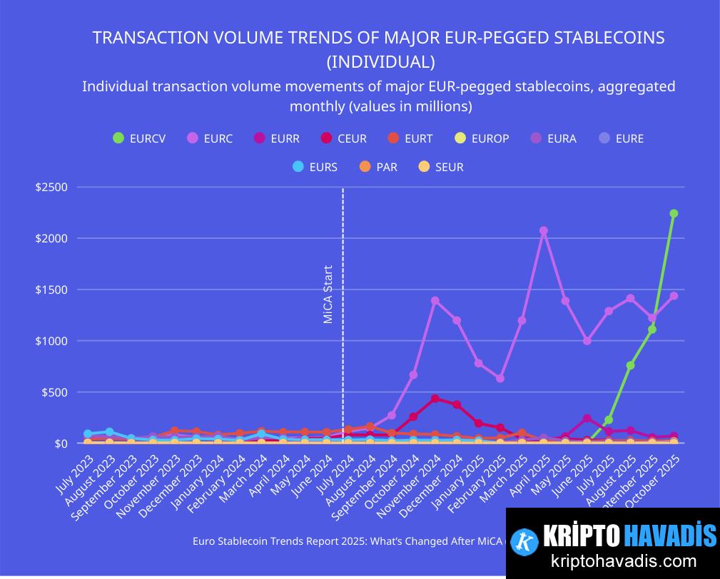 Euro Destekli Stablecoinler Avrupa İşlerinde USDC’yi Geride Bırakıyor
